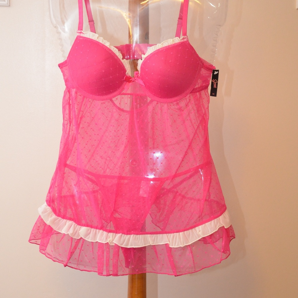 Hot Pink Baby Doll Lingerie